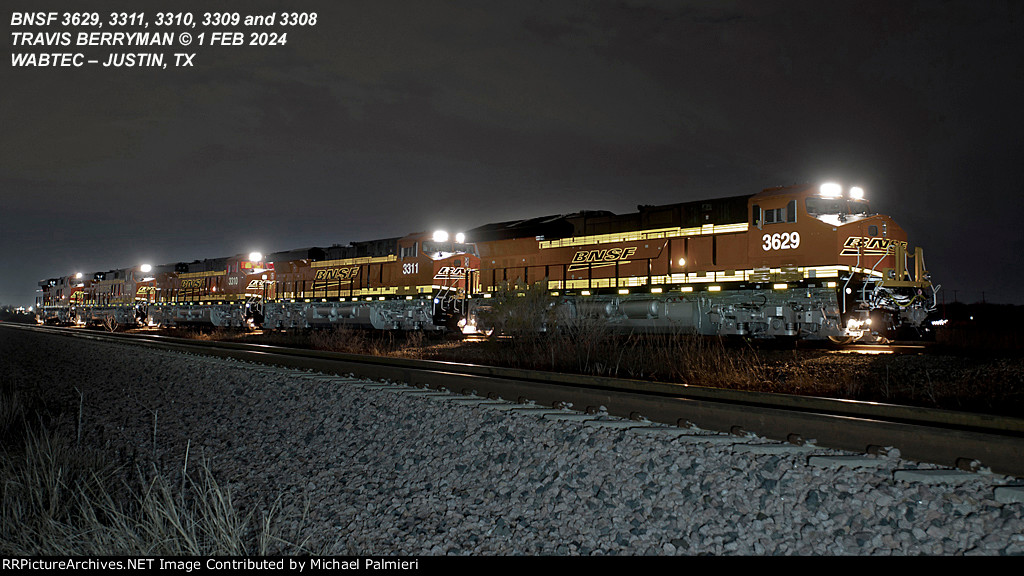 BNSF 3629, 3311, 3310, 3309 and 3308